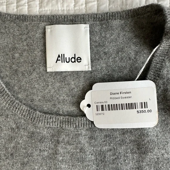 Allude Grey Cashmere Sweater Size L